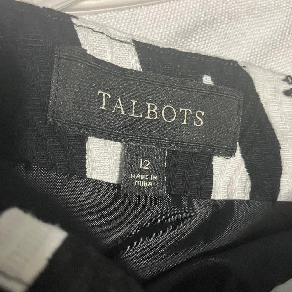 Talbots Zebra Print Pencil Skirt Womens 12 Black White Textured Cotton Lined - Picture 6 of 6